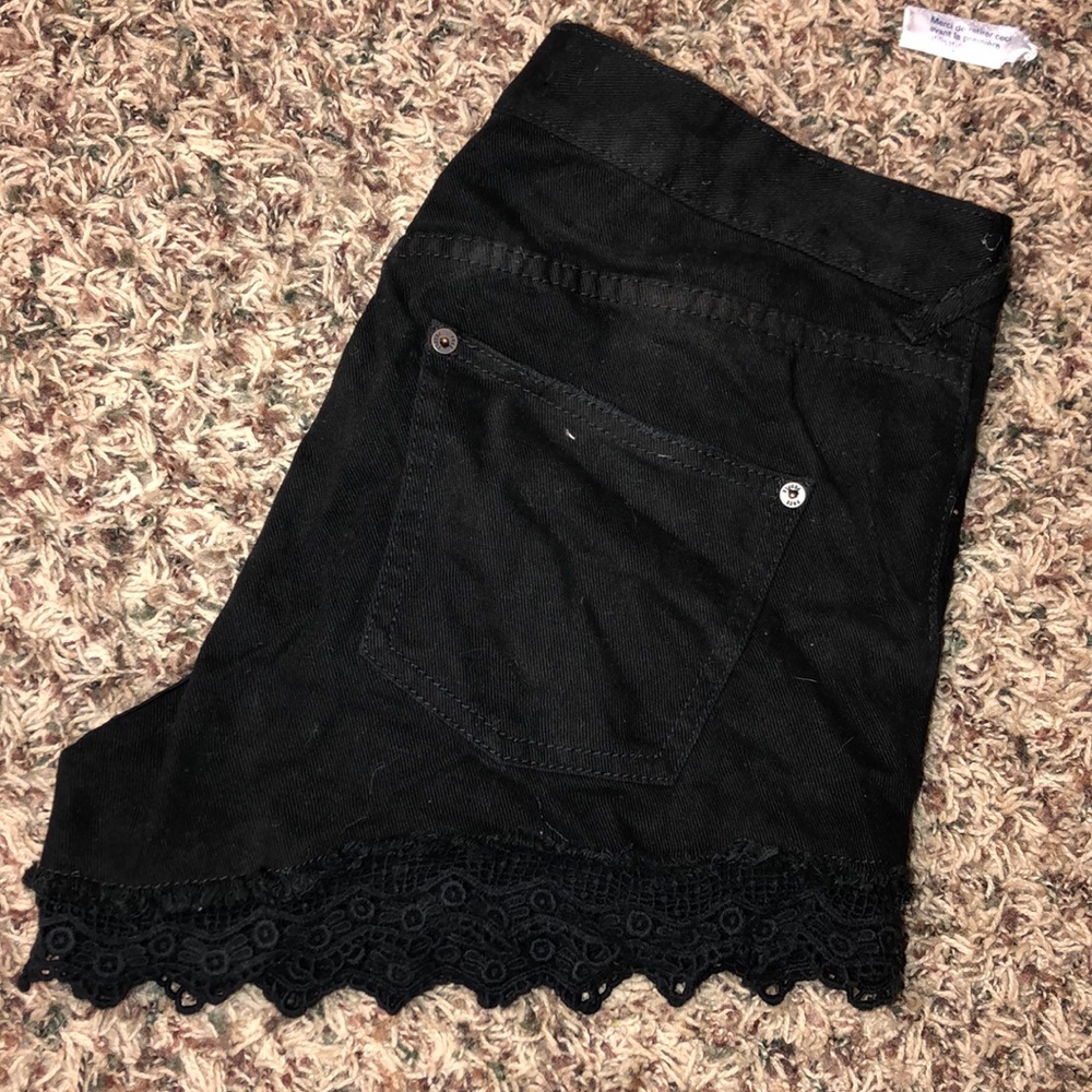 Free people black denim shorts